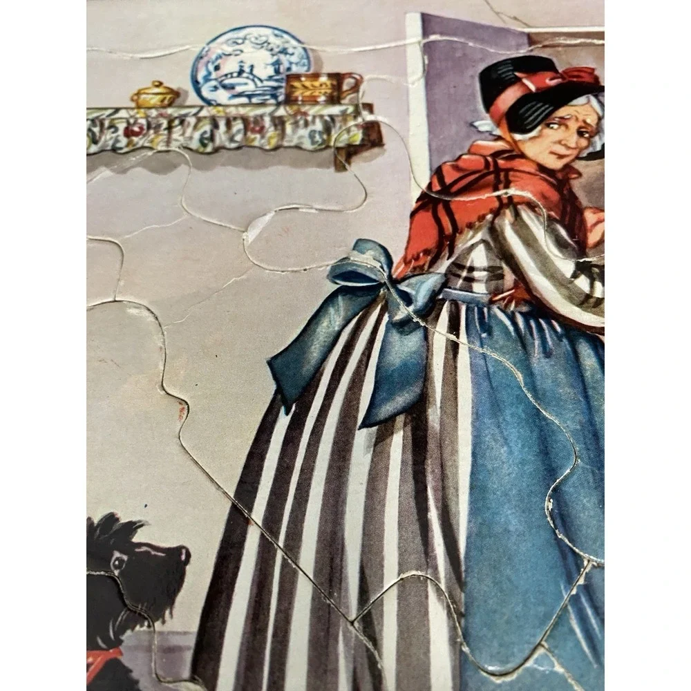 Platt & Munk Vintage Puzzle Cardboard  Old Mother Hubbard Nursery Rhyme Made USA